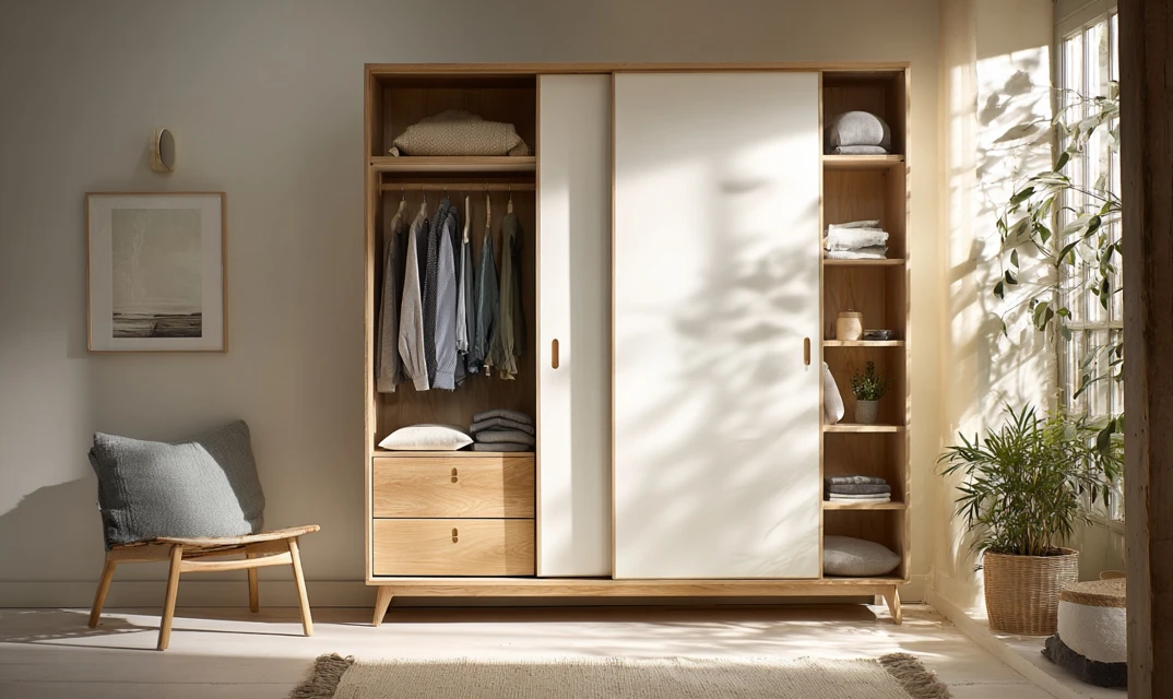 scandinavian wooden wardrobe design