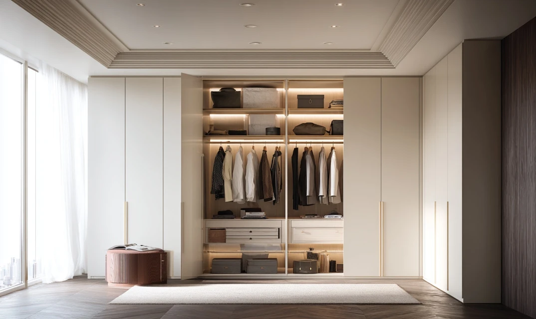 wardrobe design that match with statement ceiling