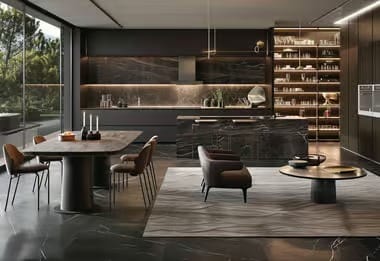 dining rooms and kitchen spaces